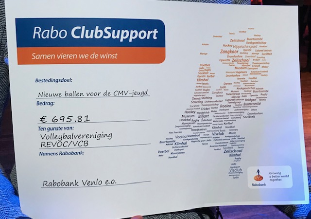 Opbrengst Rabo Clubsupport actie